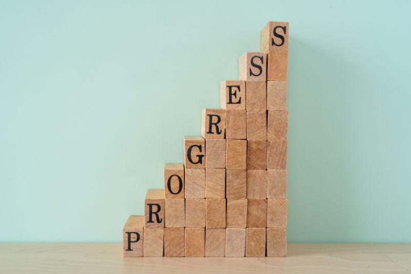 Wooden blocks representing how to measure your progress with ketamine treatments